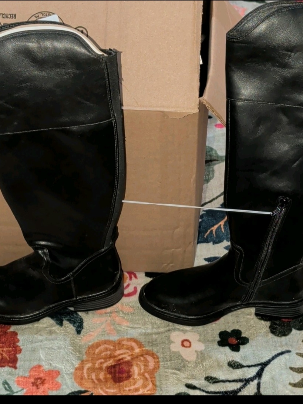 A New Day Women’s Tall Boots Faux Leather Black US 5 w/ Inner Zipper Shoes
